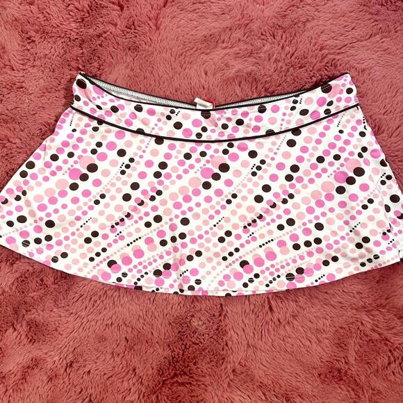 y2k pink, brown and white swim skirt - Picture 1 of 5